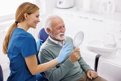 Dental professional with over 15 years of experience treating an elderly patient